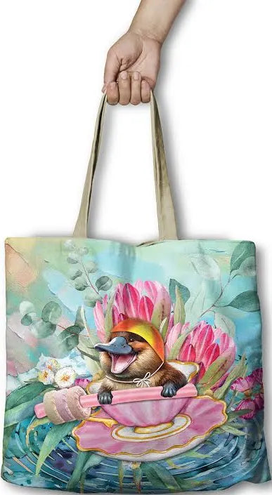 Reusable shopping bag. 45cm, 10cm gusset. Platypus