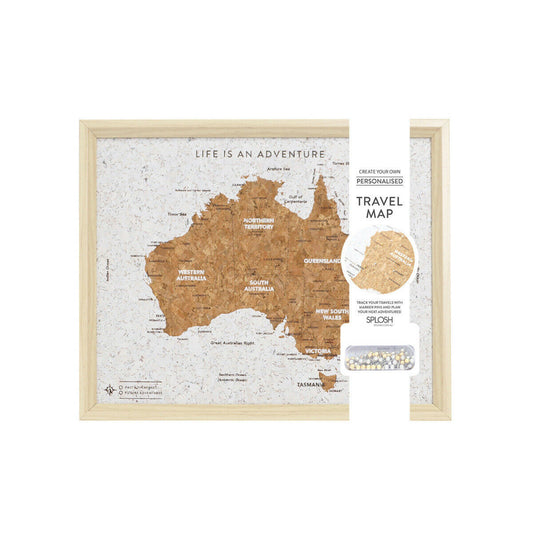 Australia Travel Map Cork Pin Board Desk Size