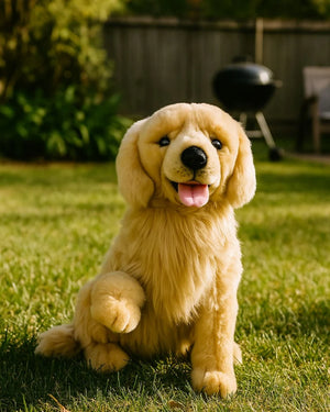 Goldie Golden Retriever Sitting Plush Dog Toy 35 cm Realistic Stuffed Animal