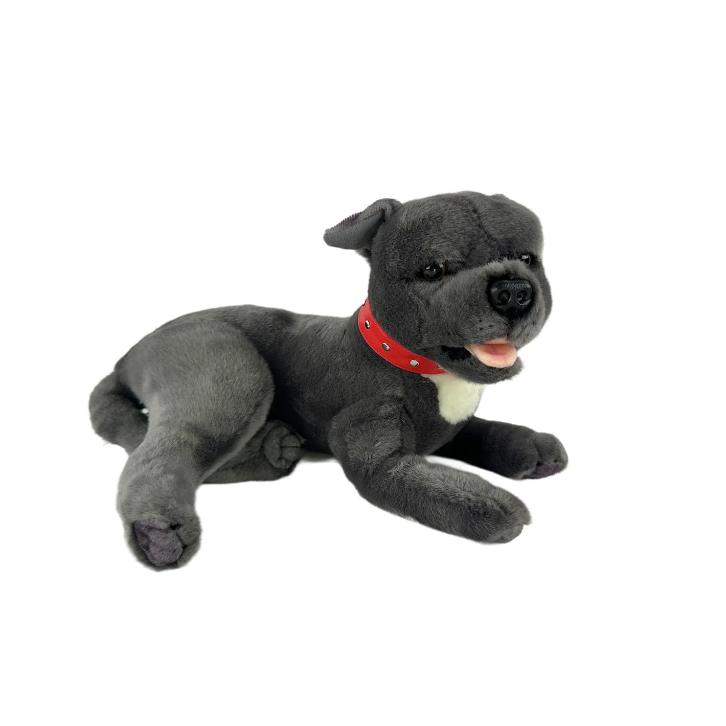 Flint Grey Staffordshire Bull Terrier Plush Dog Toy Realistic Stuffed Animal