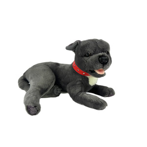 Flint Grey Staffordshire Bull Terrier Plush Dog Toy Realistic Stuffed Animal