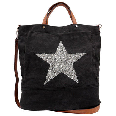 STAR POWER CANVAS TOTE BLACK