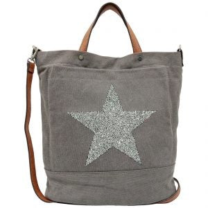 STAR POWER CANVAS TOTE GREY