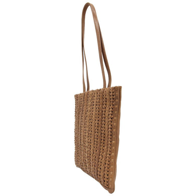 AMANO LEATHER SHOULDER BAG CAMEL