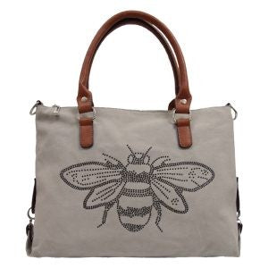 QUEEN BEE WASHED CANVAS TOTE GREY