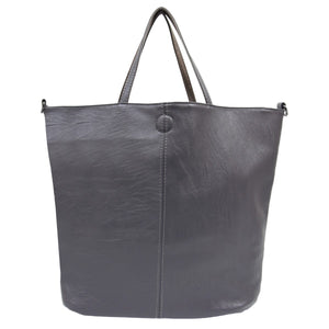 VIRGILIA REVERSABLE TOTE CHARCOAL & PEWTER