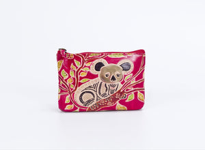 LEATHER PURSE RED KOALA IN TREE YAKKINO.