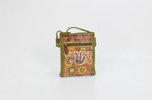 Load image into Gallery viewer, CANVAS LEATHER HAND BAG GGREEN BROWN ROO MURALAPPI 17 X 20
