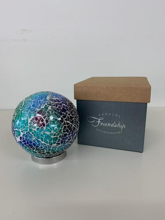 FRIENDSHIP BALL TRANQUIL GREEN MOSAIC - GIFT BOXED WITH AFFIRMATION CARD AND STAND