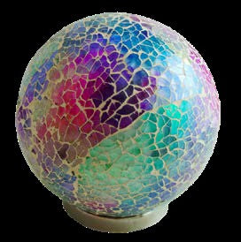 FRIENDSHIP BALL IRIDESCENT PASTEL MOSAIC - GIFT BOXED WITH AFFIRMATION CARD AND STAND