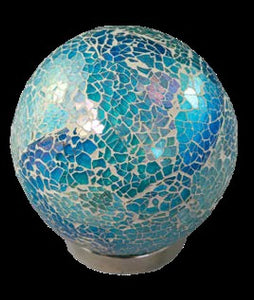 FRIENDSHIP BALL TURQOISE BLUE & TEAL BLUE MOSAIC - GIFT BOXED WITH AFFIRMATION CARD AND STAND