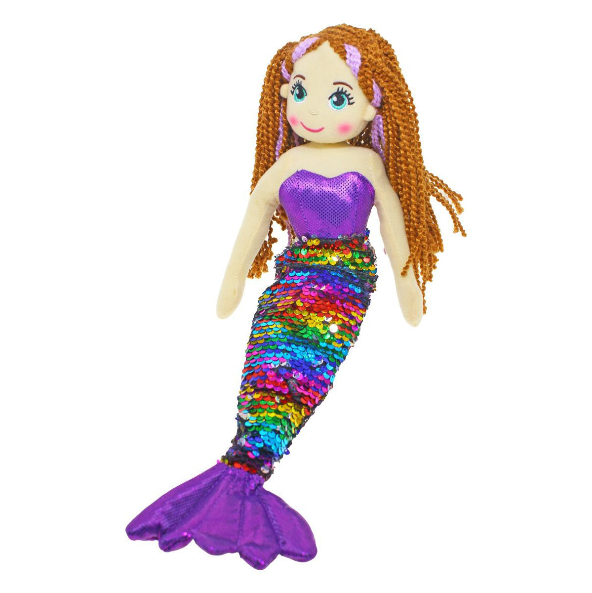 Siren Purple Multi Flip Sequin Mermaid Doll 45 cm Soft Plush Toy