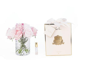 COTE NOIRE PERFUME CLEAR HERRINGBONE MIXED PINK ROSE BUDS