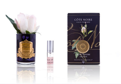 COTE NOIRE PERFUME ROSE BUD PINK BLK GLASS W GOLD