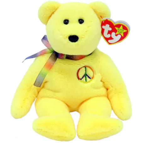 TY BEANIE BABIES PEACE YELLOW BEAR REG