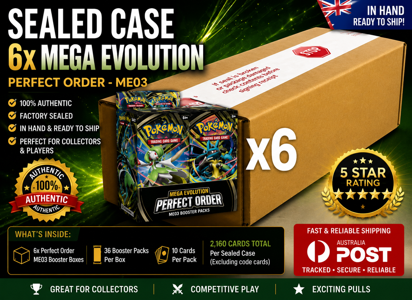 Pokemon TCG Mega Evolution Perfect Order - Booster Box X6 Sealed Case