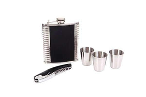 FLASK SET BLK MAD MEN