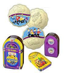 COIN PACK 2 COIN SET 30CENT 2021 SCALLOPED COLOURED 30YEAR OF WIGGLES