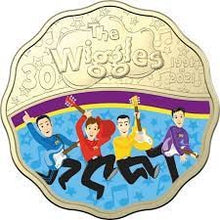 Load image into Gallery viewer, COIN PACK 2 COIN SET 30CENT 2021 SCALLOPED COLOURED 30YEAR OF WIGGLES
