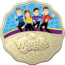 Load image into Gallery viewer, COIN PACK 2 COIN SET 30CENT 2021 SCALLOPED COLOURED 30YEAR OF WIGGLES
