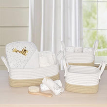 Load image into Gallery viewer, COTTON ROPE 3 PC NURSERY STORAGE SET - WHITE/NATURAL

