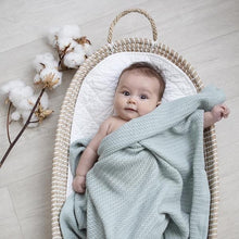 Load image into Gallery viewer, ORGANIC BASSINET/CRADLE CELLULAR BLANKET - SAGE
