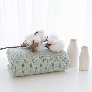 ORGANIC BASSINET/CRADLE CELLULAR BLANKET - SAGE