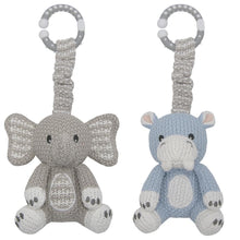 Load image into Gallery viewer, STROLLER TOY 2PK ELEPHANT HIPPO
