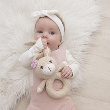 Load image into Gallery viewer, KNITTED RING RATTLE - AMELIA THE BUNNY

