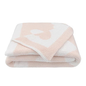 CHENILLE PRAM BLANKET - BLUSH HEARTS