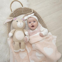 Load image into Gallery viewer, CHENILLE PRAM BLANKET - BLUSH HEARTS
