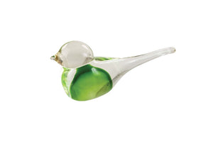 BIRD GREEN ORNAMENT COL GLASS