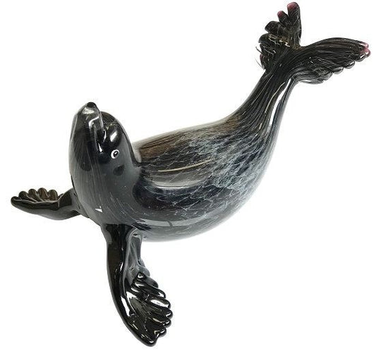 SEAL WEDDELL 19X17X30CM COLOURED GLASS