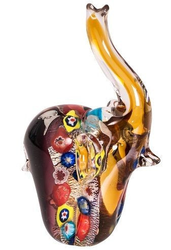 ELEPHANT 10 X 9 FANTIS COLOURED GLASS 