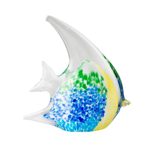FISH ANGEL BLUE COLOURED GLASS 