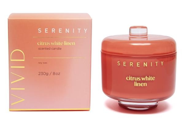 VIVID CITRUS WHITE LINEN 8OZ CANDLE: 2020