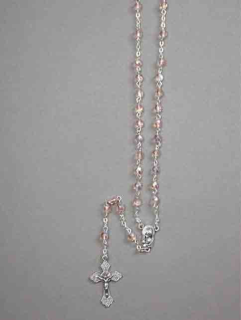 ROSARY CRYSTAL 4MM PINK RX904P