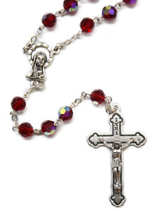 ROSARY CRYSTAL - 5MM AB RED