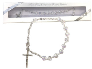 BRACELET HEART SHAPE COMMUNION ROSARY