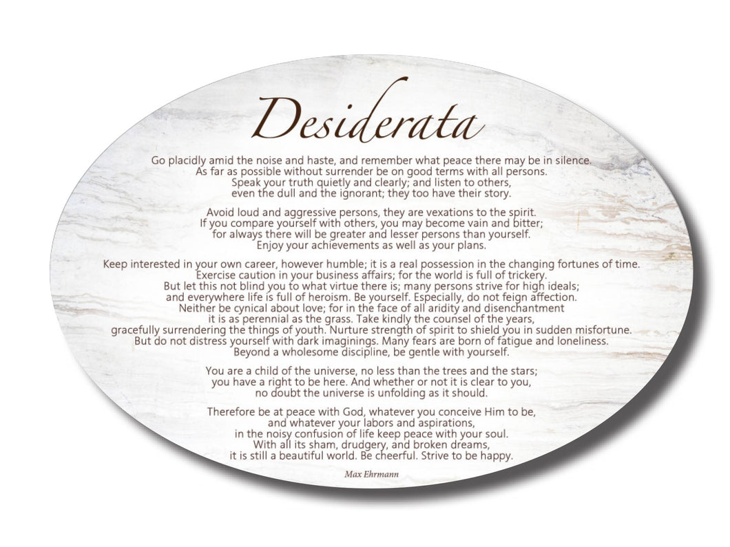 OVAL CERMIC PLAQUES - DESIDERATA