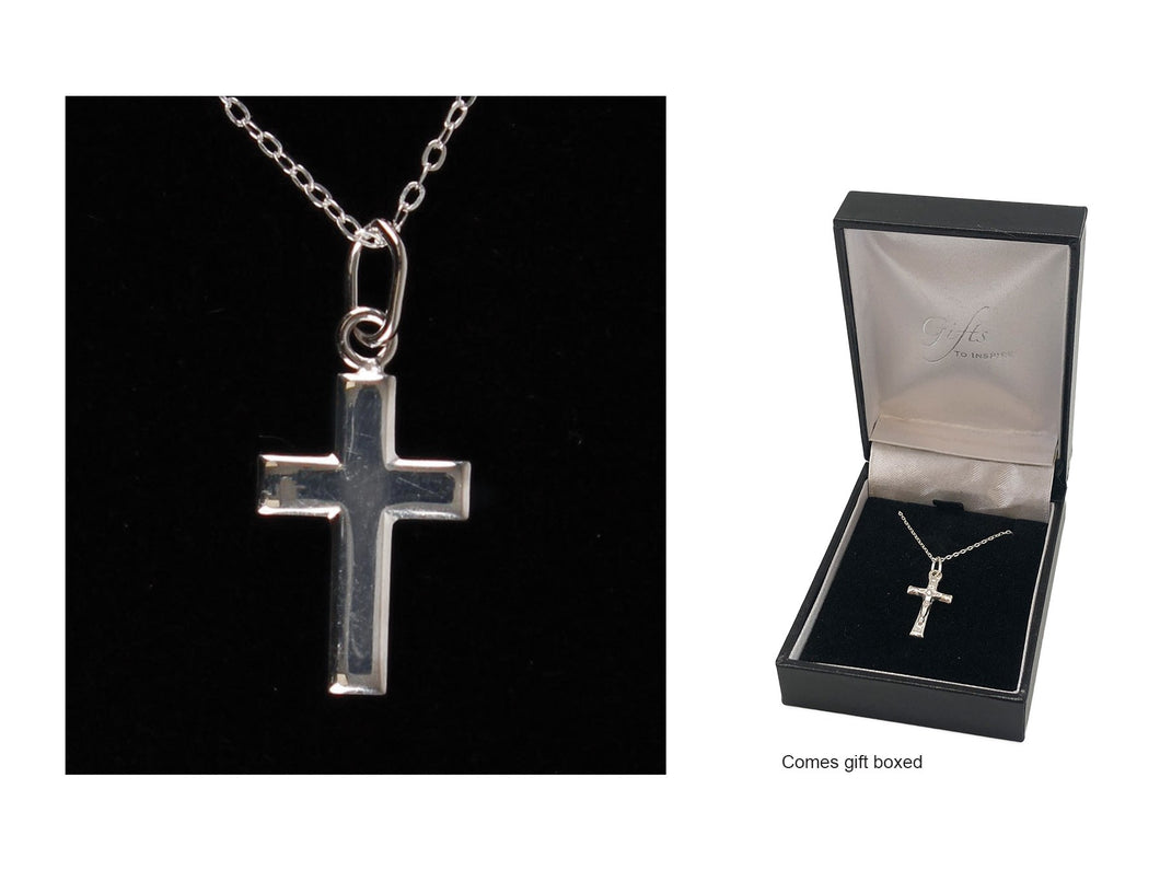 STERLING SILVER CHAIN AND CROSS