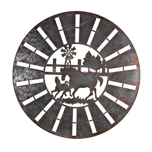 LASER CUT HORSE GALVANISED ROUND