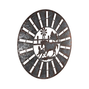 LASER CUT HORSE GALVANISED ROUND