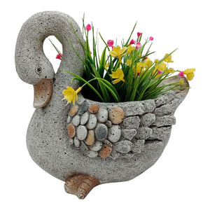 STONY SWAN PLANTER W/HOLE & PLUG