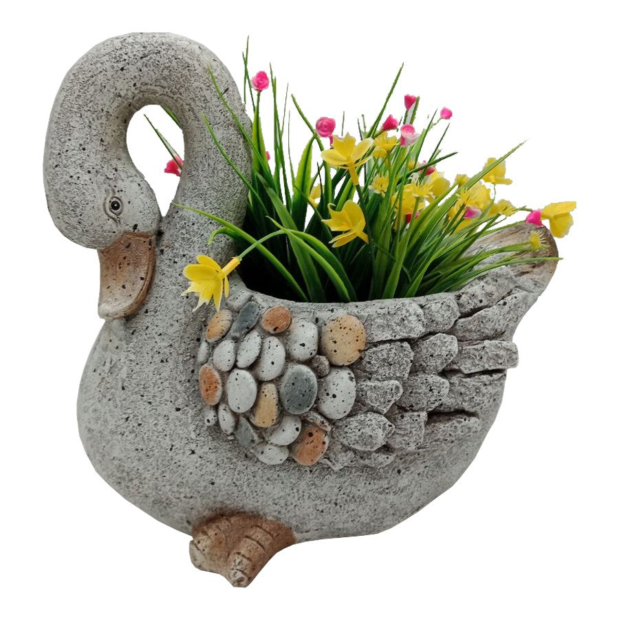 STONY SWAN PLANTER W/HOLE & PLUG