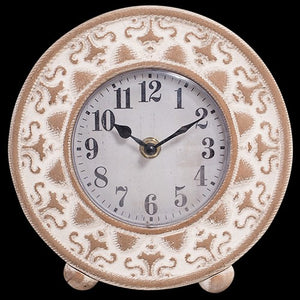 CLOCK ROUND WOODERN DESK