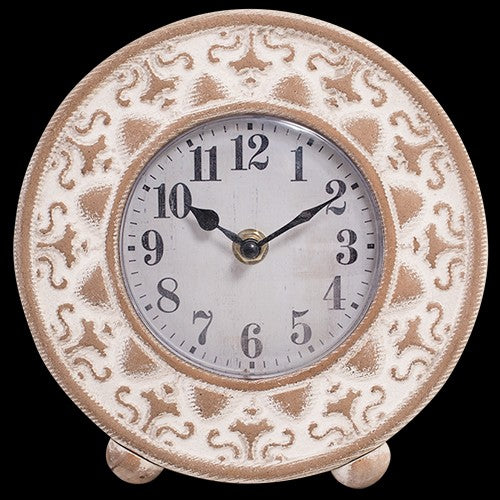 CLOCK ROUND WOODERN DESK