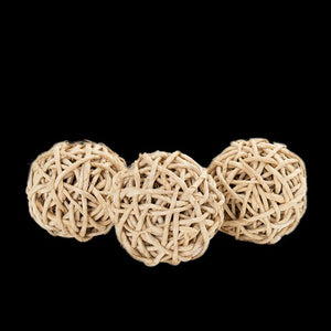 WOVAN CANE DECORATIVE BALL SET 3