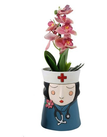 PLANTER MEDI-GIRL BLK HAIR.