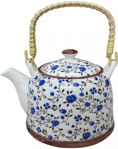 TEAPOT BLU FLOWERS